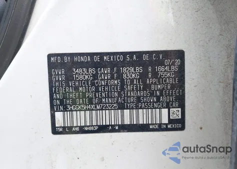 2020 Honda Fit Lx from USA, damaged, VIN 3HGGK5H4XLM723225